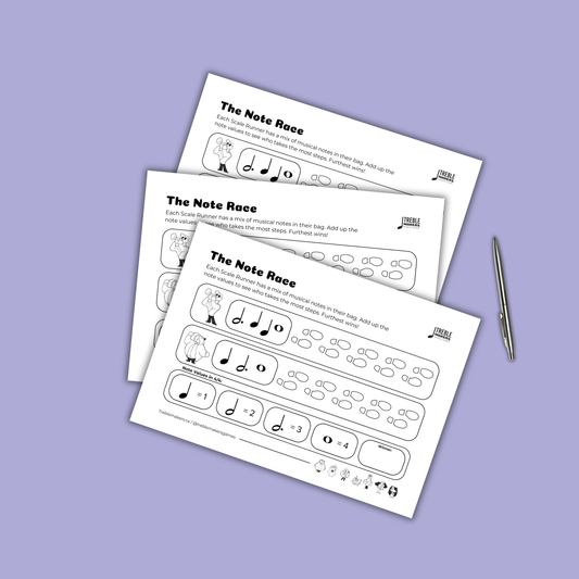 The Note Race – Note Value Activity Sheets - Set 1