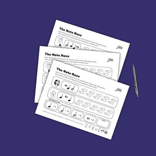 The Note Race – Note Value Activity Sheets - Set 9
