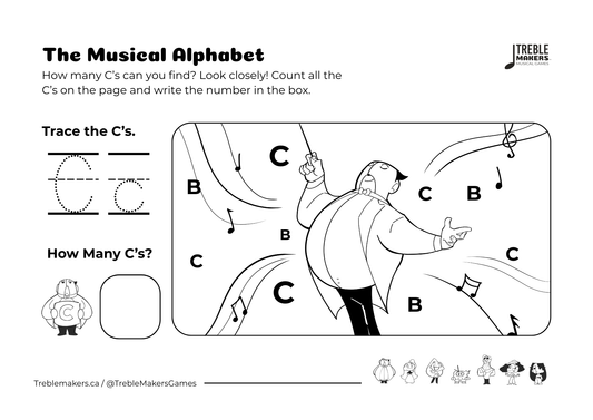 Colour and Count the Musical Alphabet (A to G) - Activity Pack
