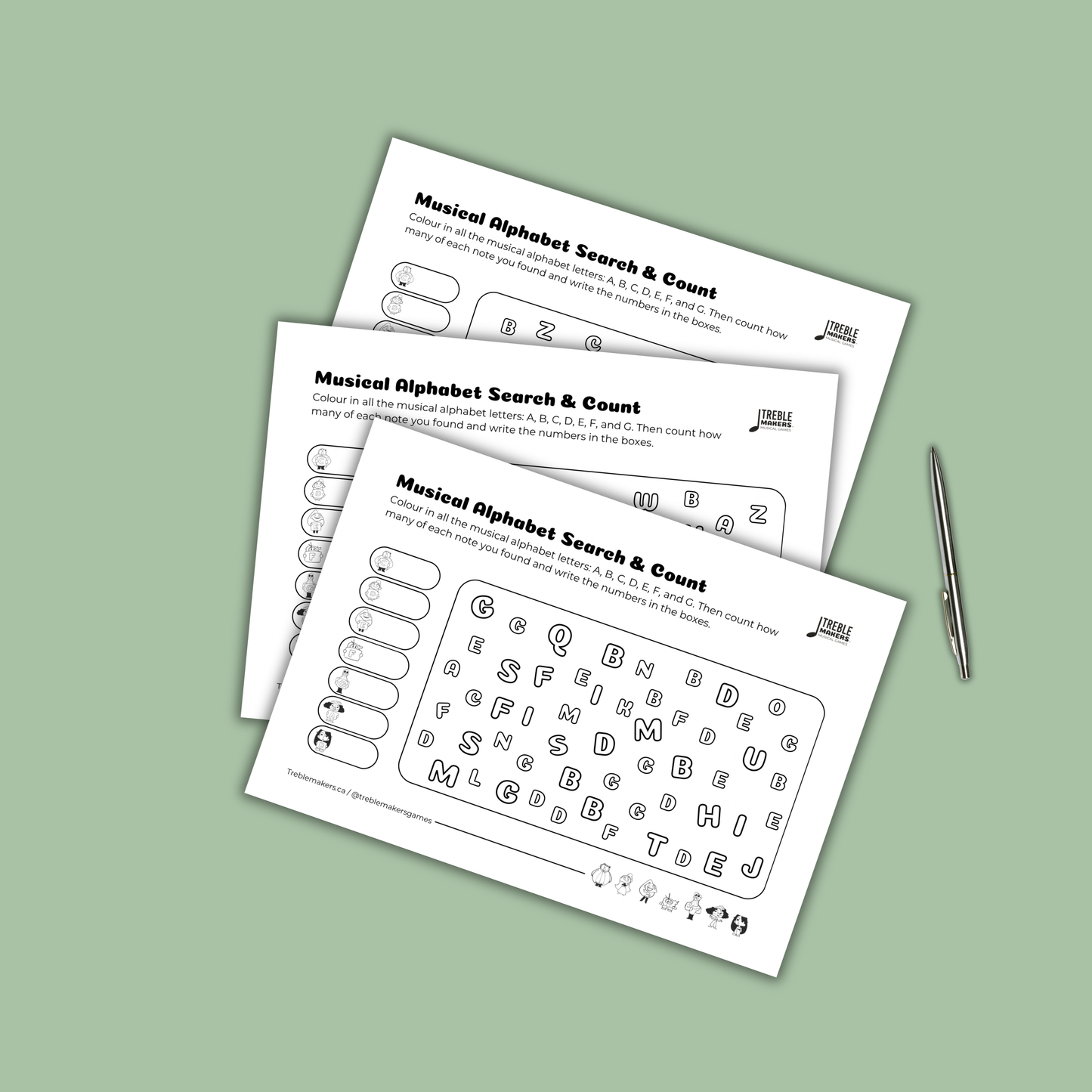 Solfege Symbols – Search and Count Activity Sheets - Set 2