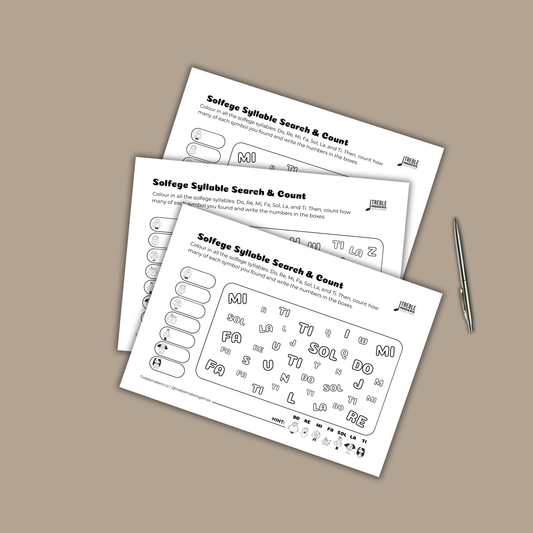 Solfege Symbols – Search and Count Activity Sheets - Set 1