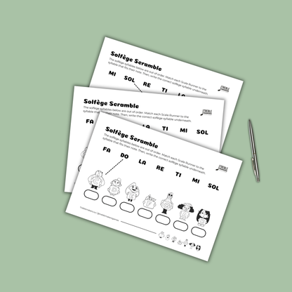 Solfège Scramble – Note & Syllable Matching Activity Sheets - Set 2