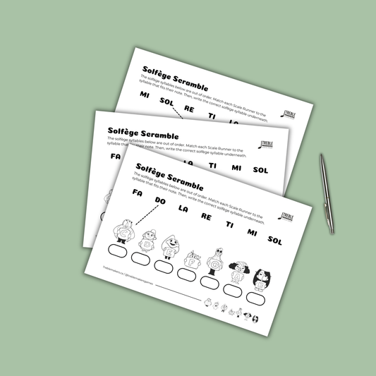 Solfège Scramble – Note & Syllable Matching Activity Sheets - Set 2